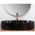 Накладной умывальник Rea Nadia 60 Black Marble Shiny